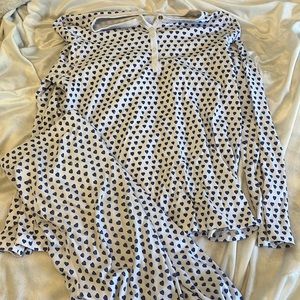 Roller rabbit blue heart long sleeves pjs